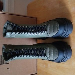 NEW Ganni Women's Track Sole Combat Boots, Kalamata